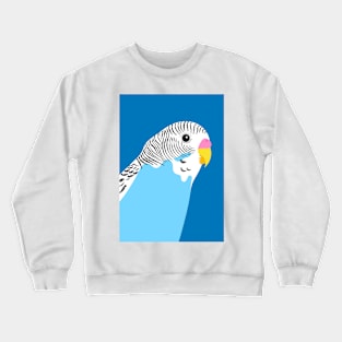 Blue Budgie Bird Portrait Crewneck Sweatshirt